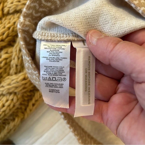 Ann Taylor Geo Flare Dress Whiskey Cream. Size 14T. - Picture 14 of 14